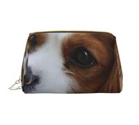 Große Make-up-Tasche, Leder-Kosmetiktasche, Reise-Toilettenartikel-Organizer, Make-up-Tasche, Mignon Cavalier King Charles Spaniel