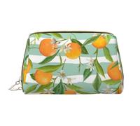 Große Make-up-Tasche, Leder-Kosmetiktasche, Reise-Toilettenartikel-Organizer, Make-up-Tasche, Modèle d'agrumes Oranges
