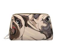 Große Make-up-Tasche, Leder-Kosmetiktasche, Reise-Toilettenartikel-Organizer, Make-up-Tasche, Modèle de Carlin drôle