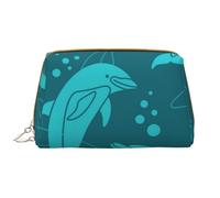 Große Make-up-Tasche, Leder-Kosmetiktasche, Reise-Toilettenartikel-Organizer, Make-up-Tasche, Modèle de Dauphins