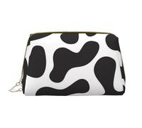 Große Make-up-Tasche, Leder-Kosmetiktasche, Reise-Toilettenartikel-Organizer, Make-up-Tasche, Modèle sans Couture avec Vache Tachetée