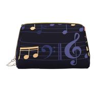 Große Make-up-Tasche, Leder-Kosmetiktasche, Reise-Toilettenartikel-Organizer, Make-up-Tasche, Motif Musical sans Couture