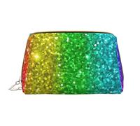 Große Make-up-Tasche, Leder-Kosmetiktasche, Reise-Toilettenartikel-Organizer, Make-up-Tasche, on dirait Un Arc-en-Ciel avec des Paillettes
