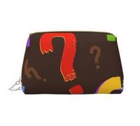 Große Make-up-Tasche, Leder-Kosmetiktasche, Reise-Toilettenartikel-Organizer, Make-up-Tasche, Point d'interrogation coloré