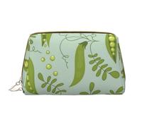 Große Make-up-Tasche, Leder-Kosmetiktasche, Reise-Toilettenartikel-Organizer, Make-up-Tasche, Pois Verts Laissent Bleu
