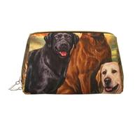 Große Make-up-Tasche, Leder-Kosmetiktasche, Reise-Toilettenartikel-Organizer, Make-up-Tasche, Remerciement du Chien Golden Retriever du Laboratoire du Labrador d'automne