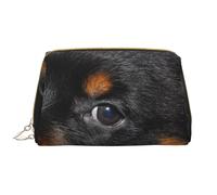 Große Make-up-Tasche, Leder-Kosmetiktasche, Reise-Toilettenartikel-Organizer, Make-up-Tasche, Rottweiler Puppy Animaux Petits Chiens Rottweiler