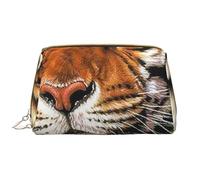 Große Make-up-Tasche, Leder-Kosmetiktasche, Reise-Toilettenartikel-Organizer, Make-up-Tasche, Tigre Mignon