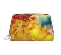 Große Make-up-Tasche, Leder-Kosmetiktasche, Reise-Toilettenartikel-Organizer, Make-up-Tasche, Tournesols Floral Beau Rouge
