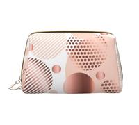 Große Make-up-Tasche, Leder-Kosmetiktasche, Reise-Toilettenartikel-Organizer, Make-up-Tasche, Vague d'or Rose