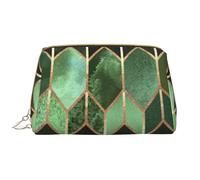 Große Make-up-Tasche, Leder-Kosmetiktasche, Reise-Toilettenartikel-Organizer, Make-up-Tasche, Vitrail Vert