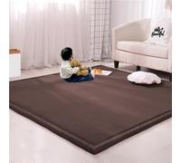 Grosse tapis antidérapant en velours éponge épais pour jeux vidéo, cuisine, chambre d'enfant (120 x 150 cm, marron)