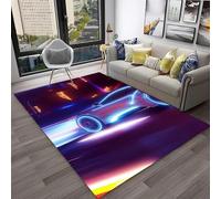 Großer Rutschfester Teppich für Wohnzimmer Schlafzimmer Badezimmer Küche Flur Sofa Fußmatte Spielzimmer Kinder Spielmatte mit Rennwagen Muster Area Rugs (Multi 4,160x200 cm)