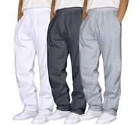 Grosses Et Grandes Sueurs 3 pièces pour Homme, Couleur Unie, pour Course à Pied, Fitness Pantalon De Pyjama Jeune Homme (White, M)