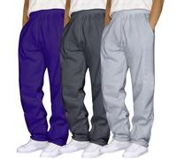 Grosses Et Grandes Sueurs 3 pièces pour Homme, Couleur Unie, pour Course à Pied, Fitness Pantalon De Pyjama Jeune Homme (Purple, XXXL)
