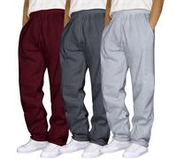 Grosses Et Grandes Sueurs 3 pièces pour Homme, Couleur Unie, pour Course à Pied, Fitness Pantalon De Pyjama Jeune Homme (Wine, L)