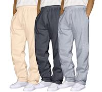 Grosses Et Grandes Sueurs 3 pièces pour Homme, Couleur Unie, pour Course à Pied, Fitness Pantalon De Pyjama Jeune Homme (Khaki, M)