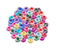Grosses Perles Acryliques 100 Pièces Breloques Artisanales à Gros Trou pour