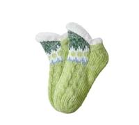 Grossesse Sans Couture Slipper Socks Soft Slipper Socks With Non Slip Thickening Winter Adult Bottom Glue Warm Socks Warm Fuzzy Socks For Indoor Home Enfant Rouge Et Bleu (Green, One Size)