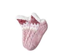 Grossesse Sans Couture Slipper Socks Soft Slipper Socks With Non Slip Thickening Winter Adult Bottom Glue Warm Socks Warm Fuzzy Socks For Indoor Home Enfant Rouge Et Bleu (Pink, One Size)