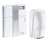 Grothe Sonnette sans fil Mistral 300M 43315 - Set complet avec détecteur de mouvement, portée 500 m, blanc