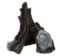 Grotte Cachée en Résine pour Reptiles, Cachette Naturelle Simple | Texture Réaliste, Aspect Frais, pour Jardin ou Nano Tank, Décor Discret et Refuge Rassurant