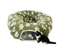Grotte Chat avec Balle Ludique en Peluche Chaude Pliable Anti-Basculement