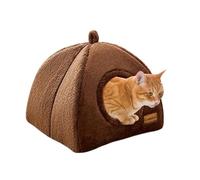 Grotte chaude et mignonne pour chat, sac de couchage d'intérieur pour chats et chiens, doublure isolante pour conserver la chaleur, design compact pour les petits espaces, pour les sols de la maison