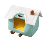 Grotte confortable chat, maison fermée interactive, lit animal 15,75x12,6x12,6 pouces avec design chaleureux, accessoire couchage peluche douce, nid pour animal avec base antidérapante, abri sommeil