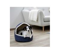 Grotte confortable d'animaux de compagnie Angi 35x33x32 cm Bleu, lit pour animaux de compagnie, coussin pour chat