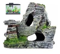 Grotte d'aquarium, Roche de Peau de Reptile en résine, cachette Grotte Simulation 4, 3 x 2, 2 x 3, 7 pour Aquarium, Terrarium, Tortues, lézards, Serpents, crabes ; 1