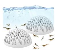 Grotte de crevettes - Abri de cachette Betta pour aquarium | Habitat d'élevage 2 pièces avec aspect naturel, design robuste et sûr pour les petites vies aquatiques, parfait pour les amateurs de maison