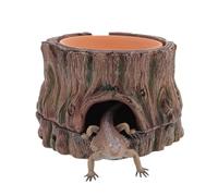 Grotte De Gecko en Résine - Simulation De Tronc d'arbre, Habitat Betta, Aquarium Réutilisable | Enclos Serpent, Maison, Studio, Restaurants, Terrarium, Décoration, Accessoire D'ornement