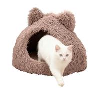 Grotte de Lit Chaud pour Chat | Maison De Chiot Antidérapante Semi-Entourée - Lit Chat Rond avec Capot pour Intérieur,pour Animaux Parents Hiver Intérieur Maison Salon Chambre Étude Appartement