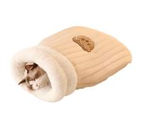 Grotte de lit en tissu de lin, sac de coussin chauffant pour tapis pour | Confortable antidérapant lavable en Machine, doublure en peluche, hou