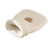 Grotte de lit en tissu de lin, zone de câlins pour animaux de compagnie - Lit pour chat confortable Cave Lits pour chats doux et confortables,Sac de couchage pour chat à motif d'ours mignon, accès fac