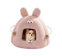 Grotte de lit pour Chat - Coupe-Vent en Forme d'oreille de Lapin Haven Snug Dôme en Peluche Chambre Polaire isolée Terrier rembourré en Velours Retraite Moelleuse Alcôve abritée Pod Chau