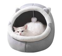 Grotte De Lit pour Chat, Panier Lit Niche Cabane pour Chat Maison Chats Interieur, Niche Douillette pour avec Jouet Suspendu Et Coussin Amovible Lavable Rembourré