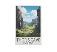 Grotte de Thor, Angleterre,Puzzle pour Adultes 1000 Pièces en Papier Puzzles Jeu Cadeau Accueil Décoratif Mots Croisés(38x26cm)-AK2