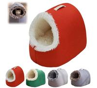 Grotte d'hiver chaude pour chats et petits chiens, nichoir d'intérieur en peluche douce et confortable pour chats et petits chiens, coussin amovible, chauffant, confortable avec fond antidérapant pour