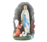 Grotte en résine avec l'apparition de Lourdes au chapelet 31 cm