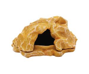 Grotte en résine pour terrarium - Grotte pour tortue et dragon barbu, simulation de rocher - Accessoire pour petit aquarium - Amphibiens d'intérieur - Habitat de crabe, gecko, tortue