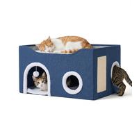 Grotte/maison pour chat, cachette douillette, griffoir, balle, lit pliable