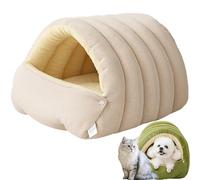 Grotte pour Animaux de Compagnie en Peluche Confortable et chaleureuse, lit Confortable pour Chien et Chat Monstre, Tente pour Chats endormis, Maison pour Chat d'intérieur avec Coussin (White,L)