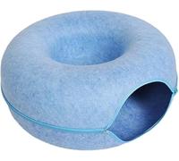 Grotte pour chat d'intérieur - Grand tunnel pour plusieurs - Lit pour chat - Refuge pour chaton et chaton jusqu'à 20,4 kg (bleu, S)