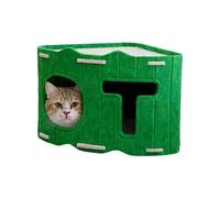 Grotte pour chat en feutre, lit semi-fermé pour animal de compagnie, nid pour animal de compagnie à double entrée, design en feutre, caractéristique chaude et confortable, pour l'hiver, intérieur, ext
