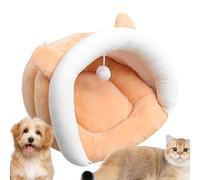 Grotte pour chat, grotte pour chats d'intérieur, lit de grotte semi-fermé, lits pour chats en forme de pantoufle avec boule suspendue, conçus pour un maximum de confort et de jeu pour les chats et les