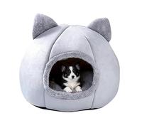 Grotte pour Chat Jolie Maison en Peluche Douce et Lavable à Large Entrée | Panier à Chat Semi-Fermé et Chiot Sommeil Repos Animalerie Balcon Salon