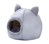 Grotte pour Chat Jolie Maison en Peluche Douce et Lavable à Large Entrée | Panier à Chat Semi-Fermé et Chiot Sommeil Repos Animalerie Balcon Salon