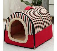 Grotte pour chat, maison d'intérieur avec coussin chaud, niche pliable et antidérapante pour animaux de compagnie, chiot, chaton, lapin - Tente portable de taille moyenne (47 x 38 x 33 cm, style 1)